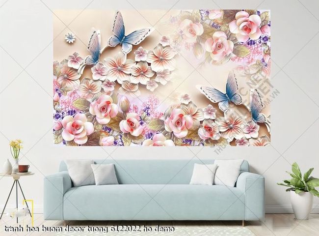 tranh hoa buom decor tuong 6122022 ho
